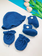 Midnight Snuggles Set - Navy Blue Crochet Baby Beanie - Made with love by Mai Stitches
