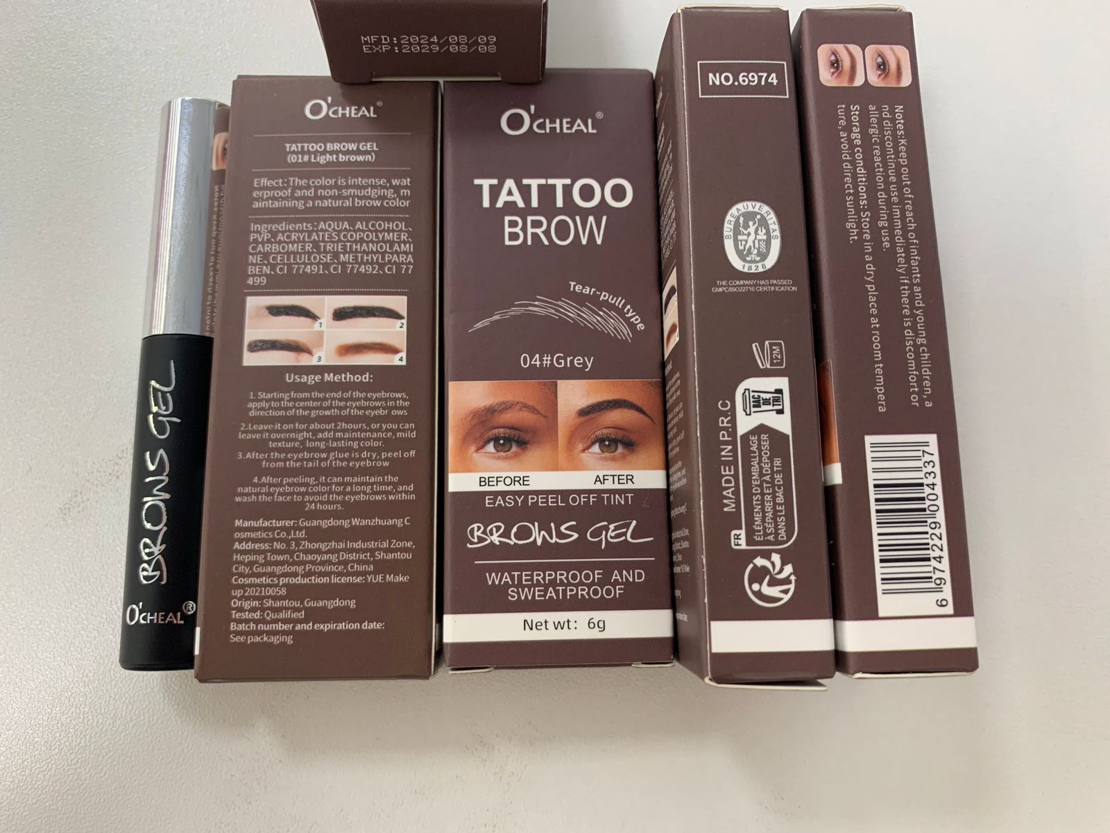 O’CHEAL Tattoo Brow Gel – Waterproof & Sweatproof Peel-Off Tint